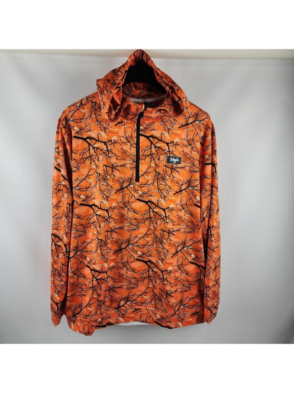 Waggle Hoodie Mens 2XL Orange Multi Hunting Season L/S 1/4 Zip Golf Hoodie NWT